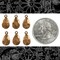 Antiqued Copper Plated Brass Hammered Mini Teardrop Charms - Set of Six - C-C117
